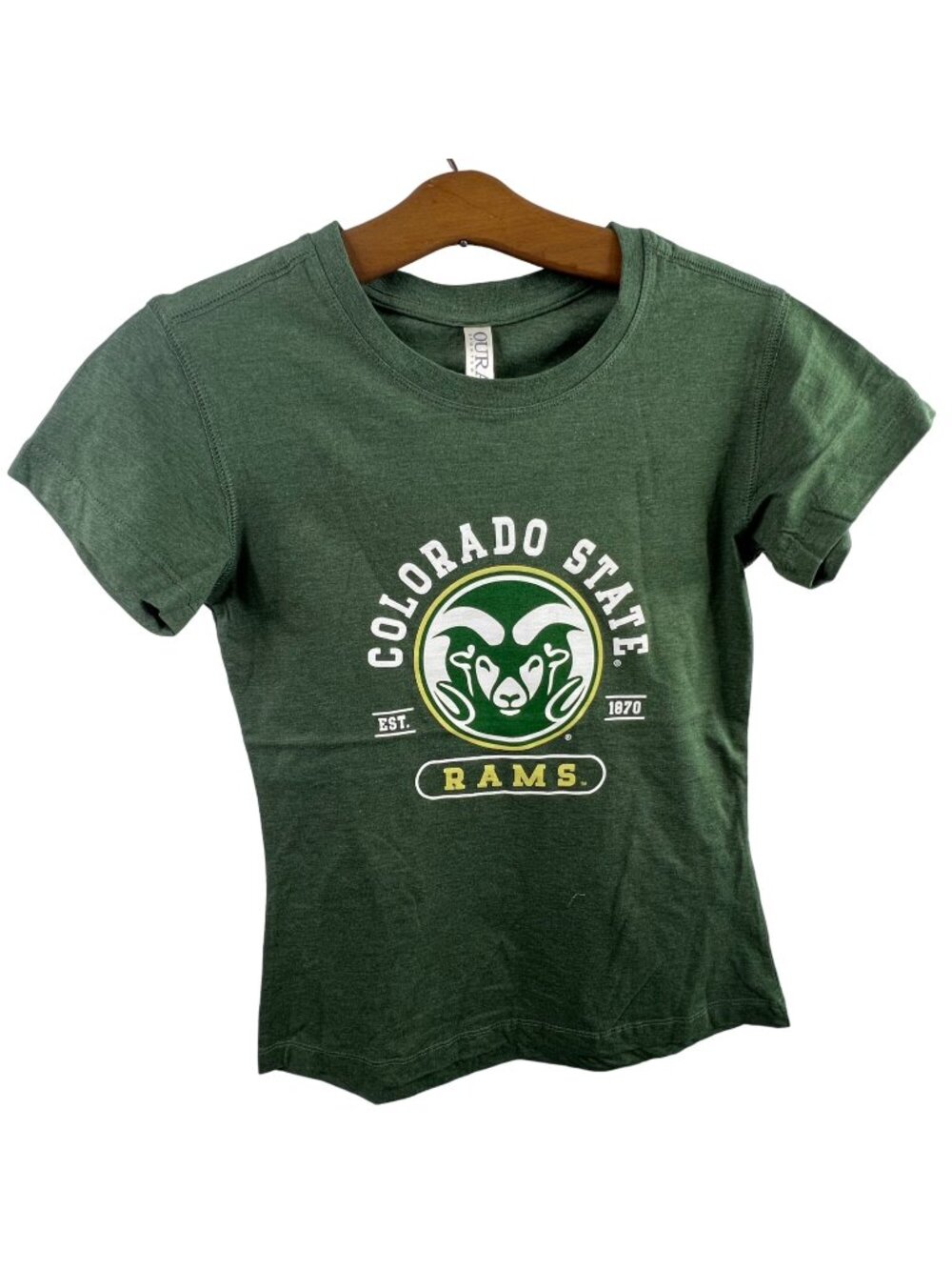 Ouray Colorado State Rams Size X-Small Green Heather Crew Neck T-Shirt College
